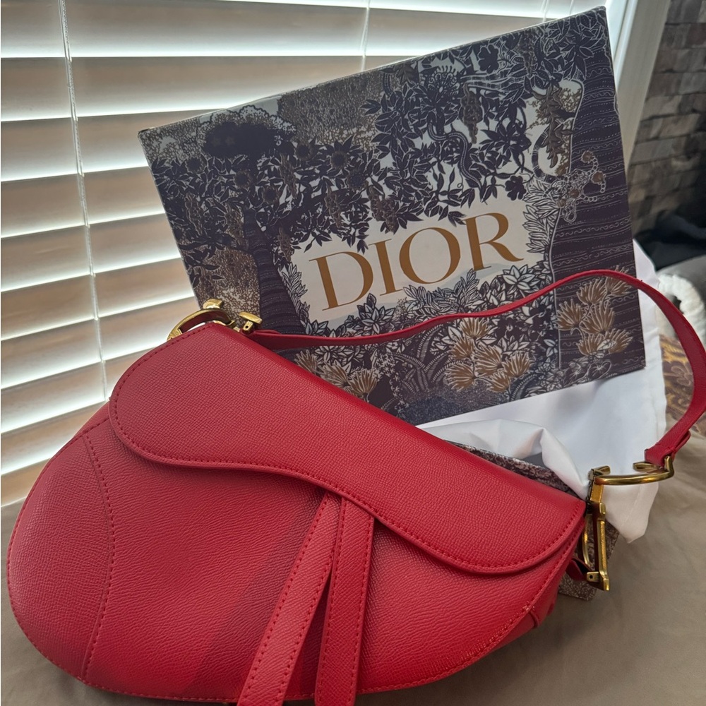 Dior Red Saddle Bag